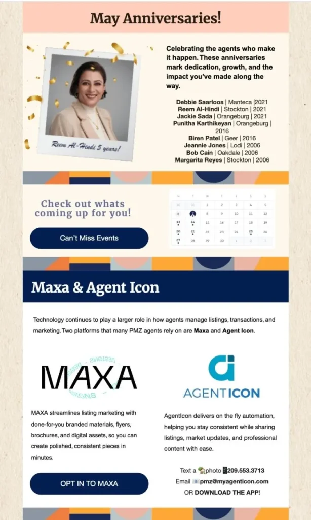 PMZ Agent email design