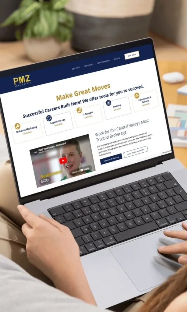 Mockup of PMZ Agent Recruiting Website